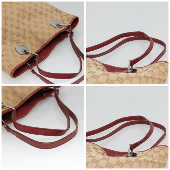 GUCCI GG Canvas Tote Bag Beige Silver 120836 Auth SW830 - Picture 16 of 16